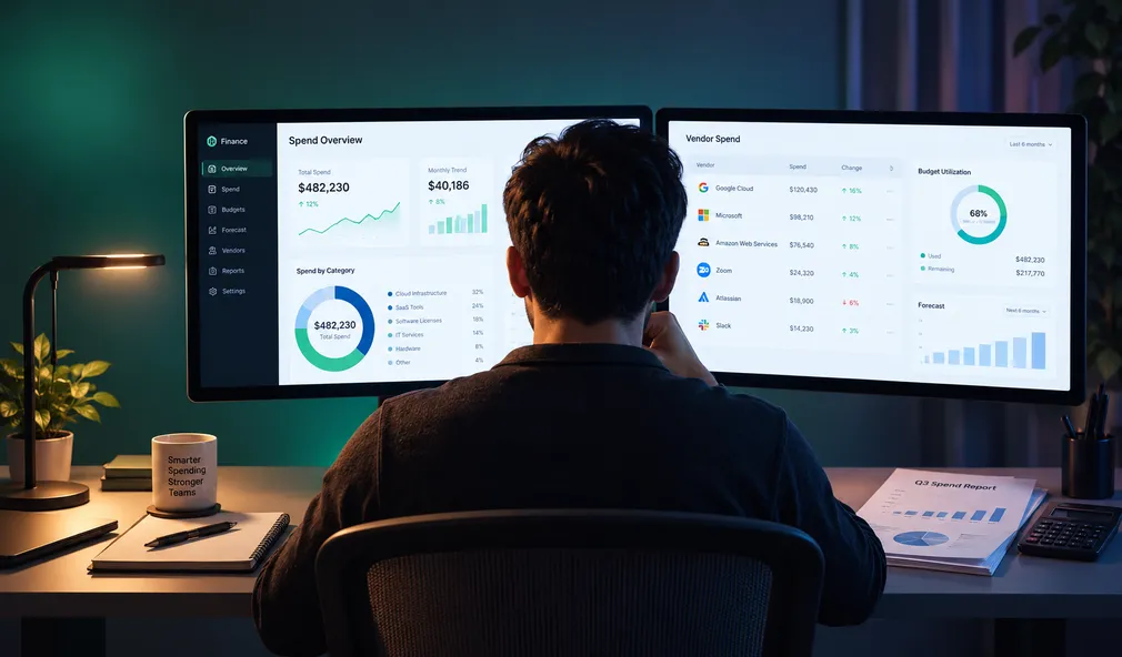 A finance analyst reviewing AI spend reporting.